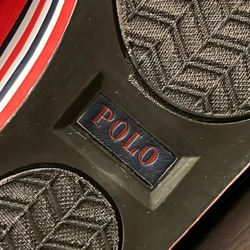 Polo Ralph Lauren Harvey SK VLC Shoes Sneakers Boat Deck Canvas red Mens Sizes